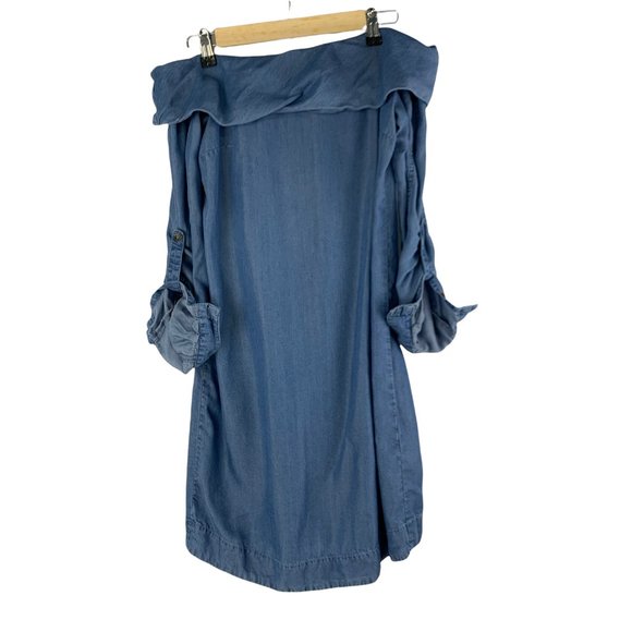 Pilcro and the Letterpress Dresses & Skirts - **SOLD**Pilcro and Letterpress Anthropologie Off the Shoulder Chambray Dress